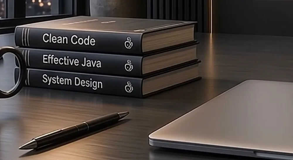 Clean Code, Effective Java and System Design on the desk